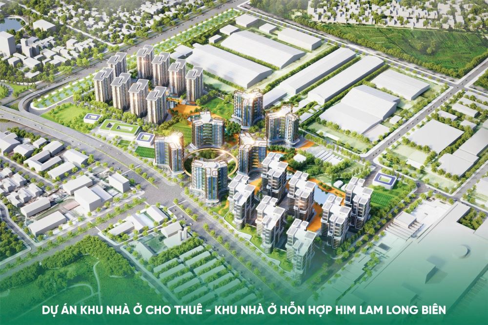 Phối cảnh dự án khu nhà ở cho thuê – khu nhà ở hỗn hợp Him Lam Long Biên